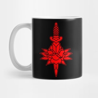 HomeSchoolTattoo Dagger and Rose (RED) Mug